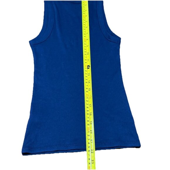 Womens Slim Fit Ribbed High Neck Tank Top - A New Day - Navy Blue Size S - Picture 7 of 8